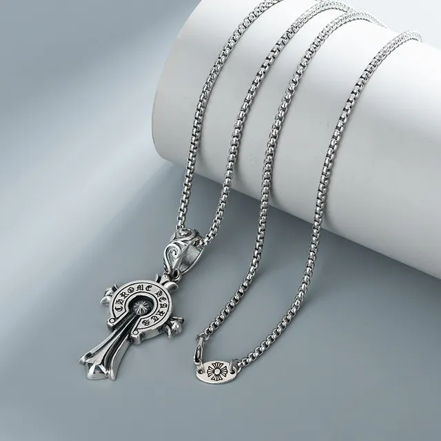 Chrome Hearts Collier en Argent avec Pendentif Croix 3