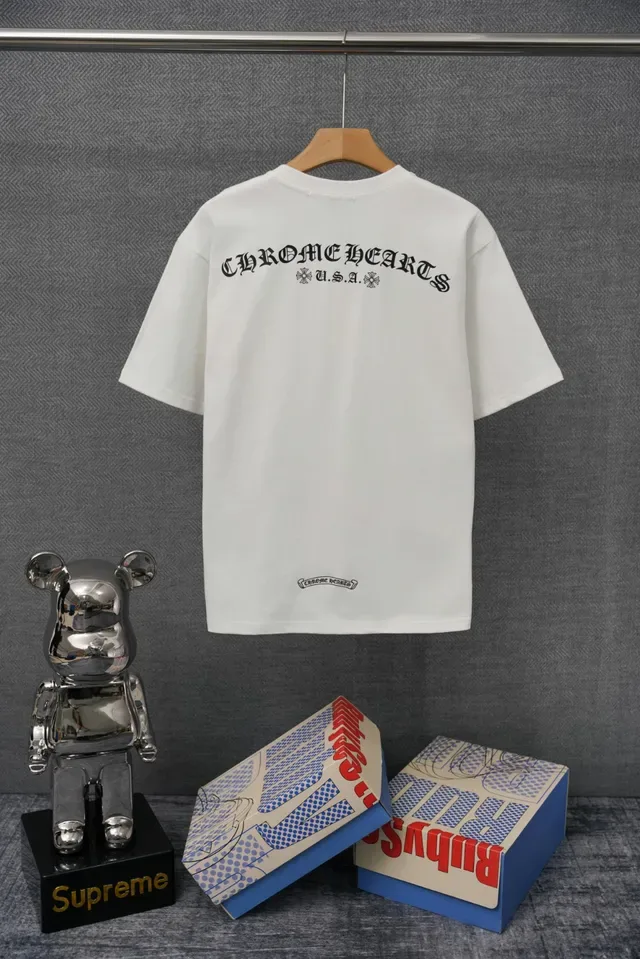 T-shirt Chrome Hearts blanc à poche 4