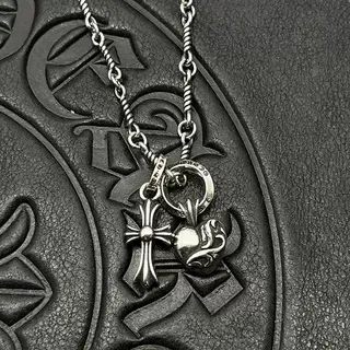 Chrome Hearts Silver Multi-Charm Gothic Necklace 3