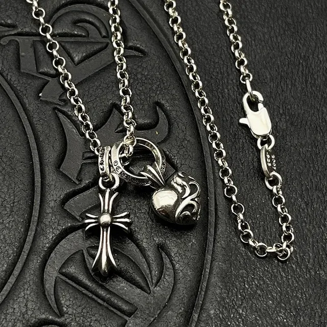 Chrome Hearts Silver Multi-Charm Gothic Necklace 8