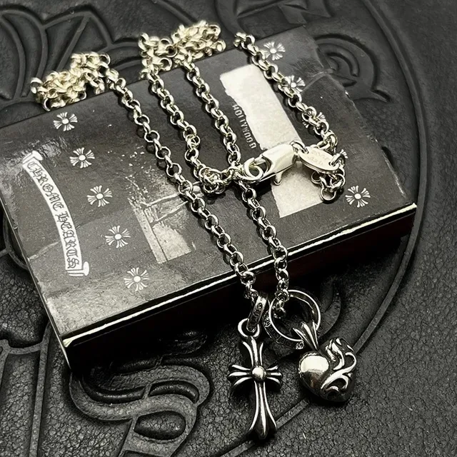 Chrome Hearts Silver Multi-Charm Gothic Necklace 9