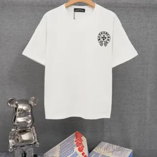 Chrome Hearts सफेद काला क्रूनेक शॉर्ट स्लीव टी-शर्ट