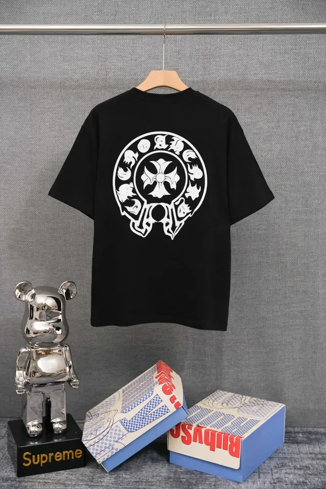 Chrome Hearts সাদা কালো ক্রুনেক শর্ট স্লিভ টি-শার্ট 2