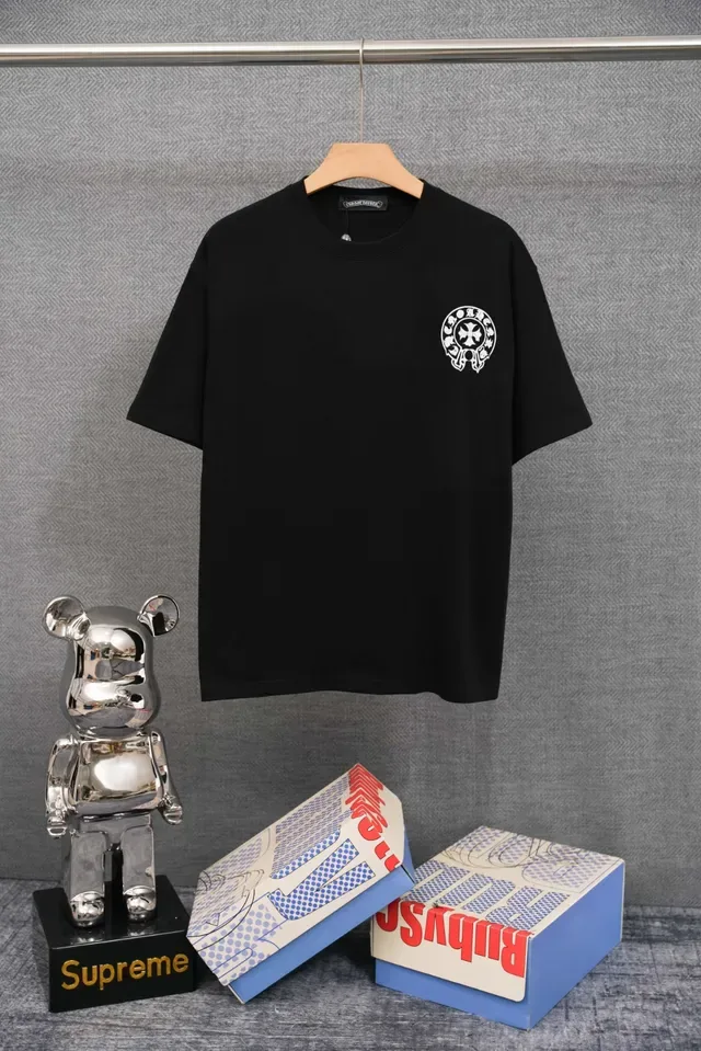 Chrome Hearts সাদা কালো ক্রুনেক শর্ট স্লিভ টি-শার্ট 3