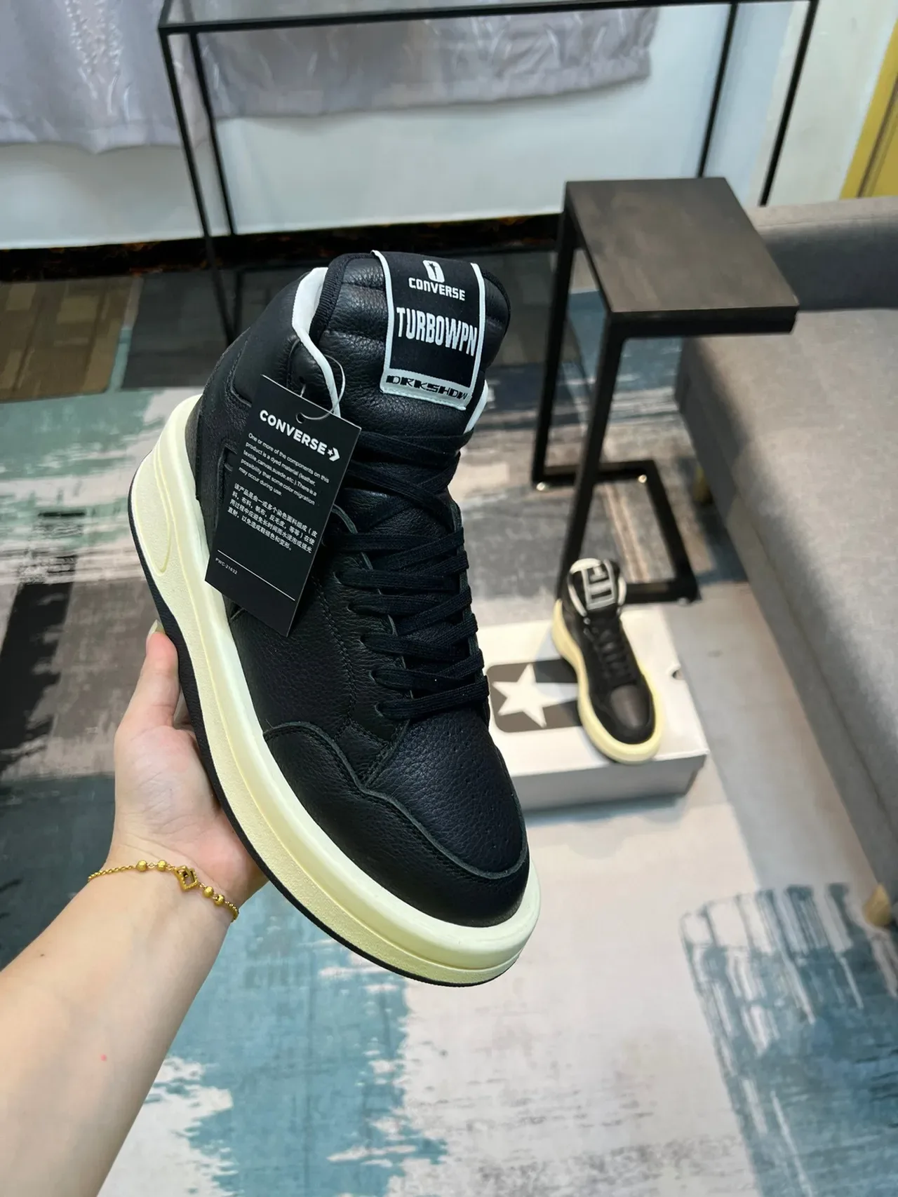 Converse Weapon High-Top Black and Cream Lifestyle Sneakers 6