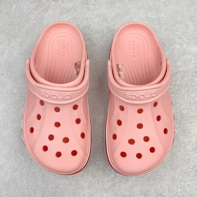 Crocs Classic Clog Pink Red Molded Foam Construction Ventilation Holes Clog 2