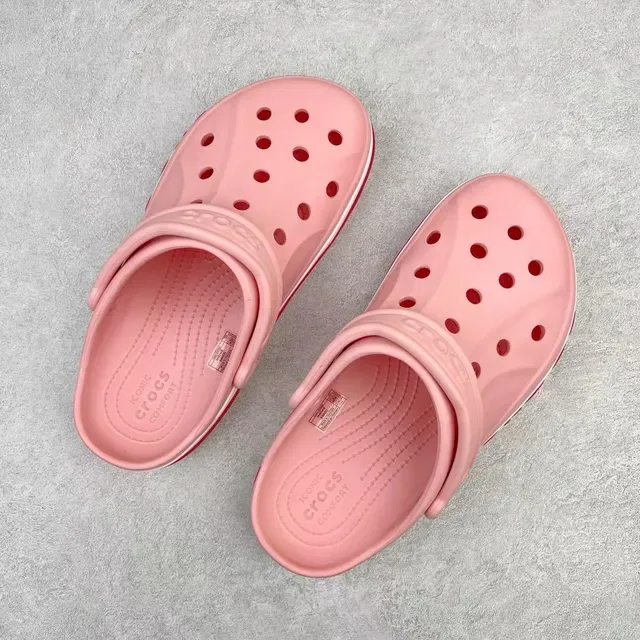 Crocs Classic Clog Pink Red Molded Foam Construction Ventilation Holes Clog 3