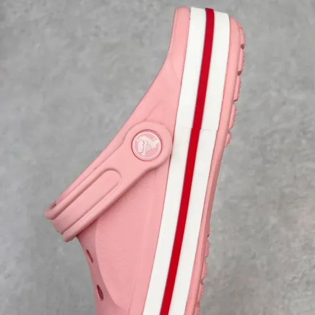 Crocs Classic Clog Pink Red Molded Foam Construction Ventilation Holes Clog 7
