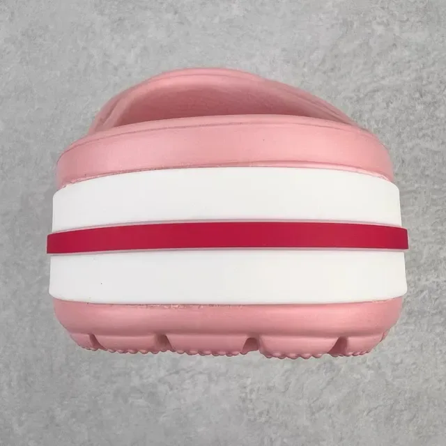 Crocs Classic Clog Pink Red Molded Foam Construction Ventilation Holes Clog 8