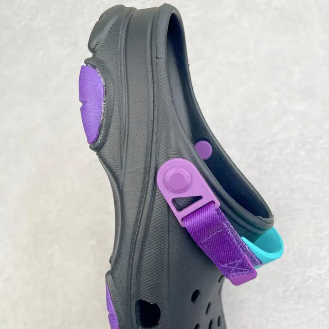 Crocs Echo Clog Black Purple Teal Strap Clog 5