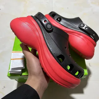 Crocs Echo Clog Red and Black Platform Clogs