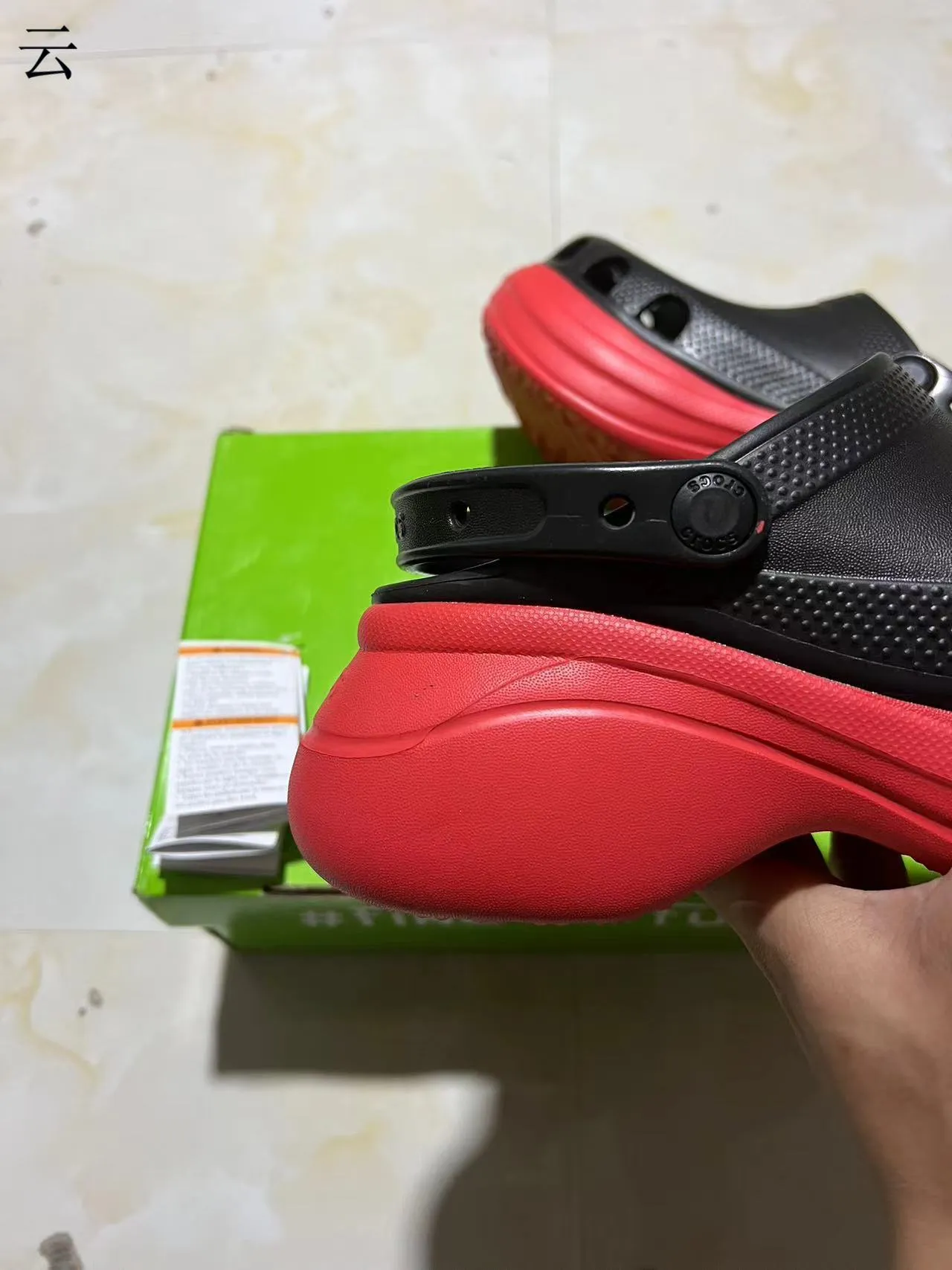 Crocs Echo Clog Red and Black Platform Clogs 7