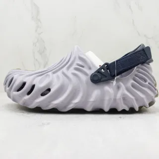 Crocs Echo Gray Navy Molded Foam Construction Wavy Ribbed Upper Clog