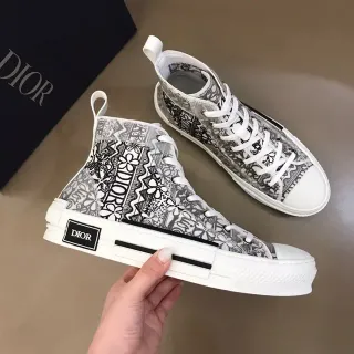 Dior B23 হাই-টপ মনোগ্রাম প্রিন্ট লাইফস্টাইল স্নিকার্স