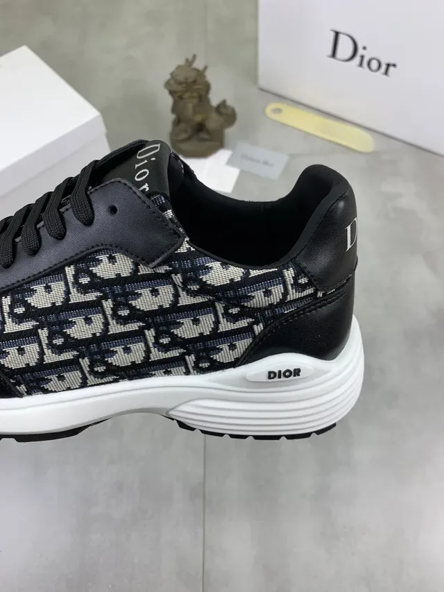 Dior B23 Monogram Black and Beige Lifestyle Sneakers 4