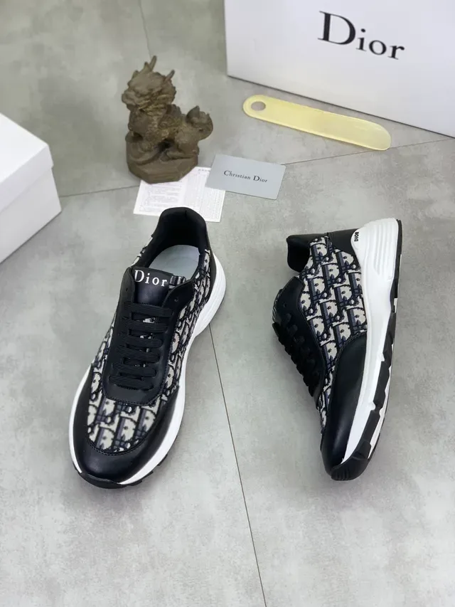 Dior B23 Monogram Black and Beige Lifestyle Sneakers 5