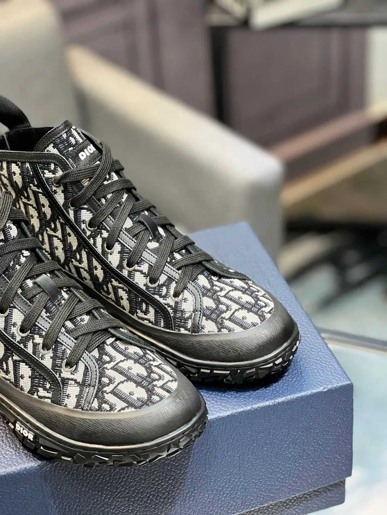 Dior B23 Monogram High-Top Lifestyle Sneakers 2