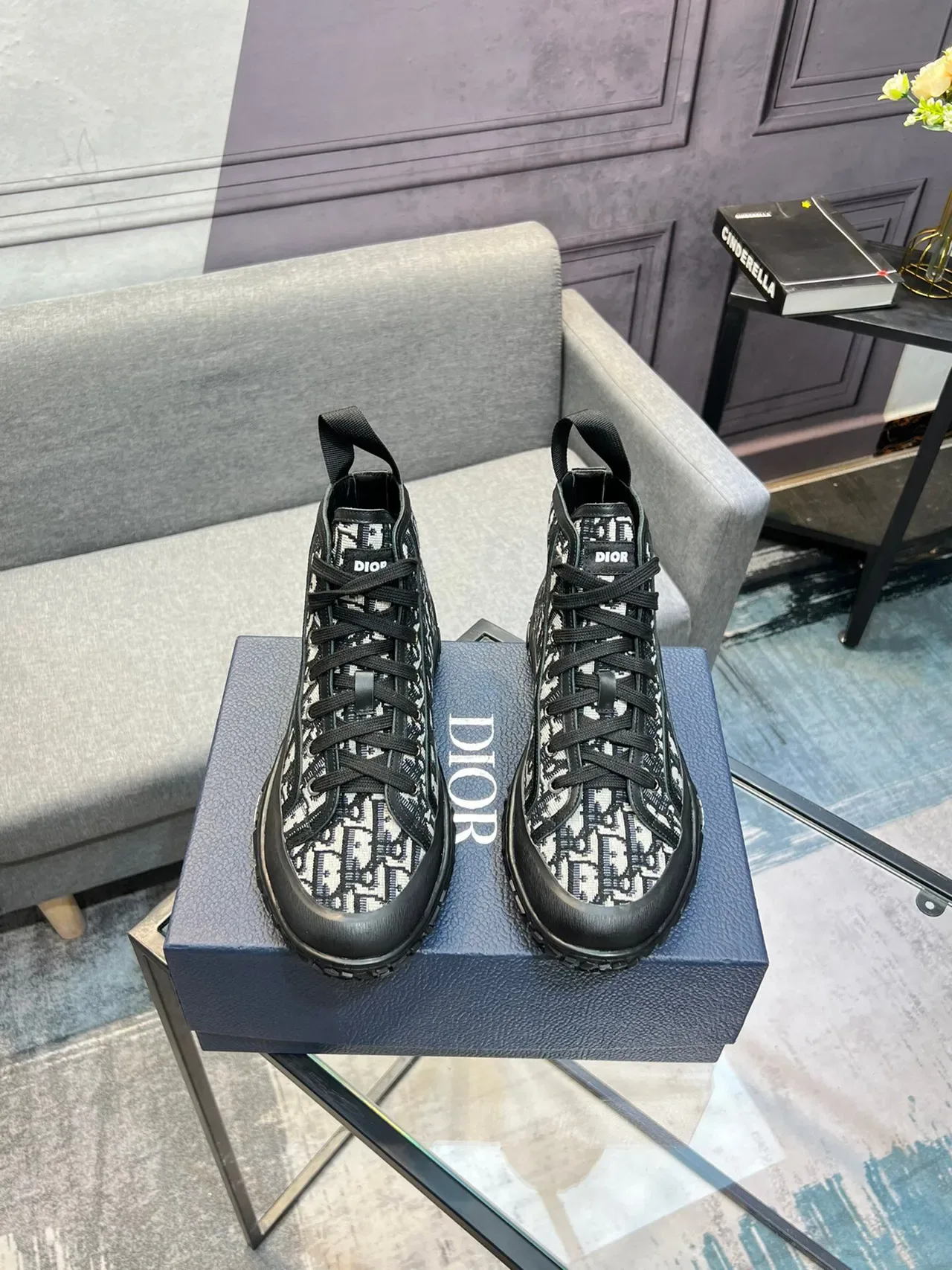 Dior B23 Monogram High-Top Lifestyle Sneakers 3