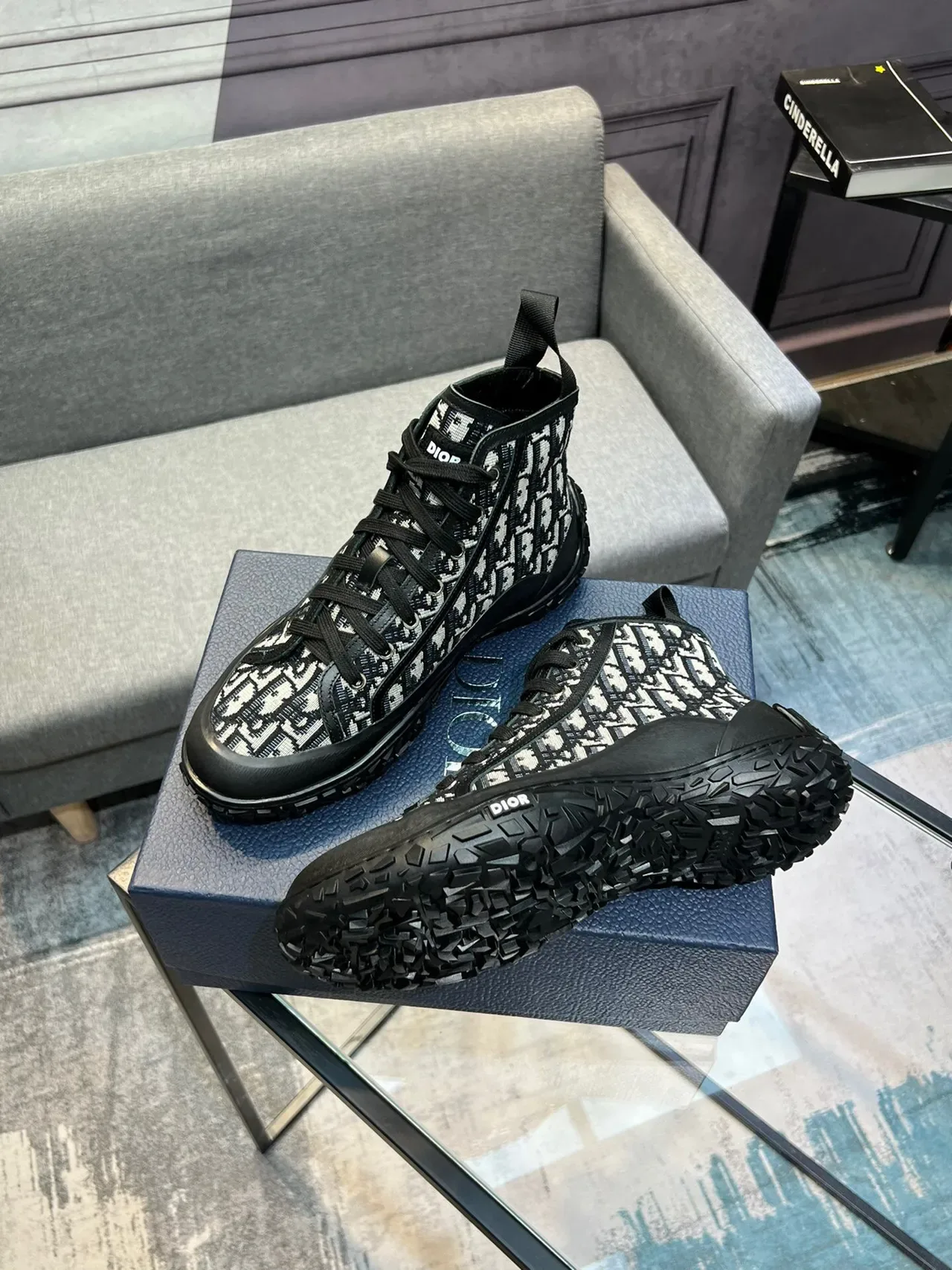 Dior B23 Monogram High-Top Lifestyle Sneakers 5