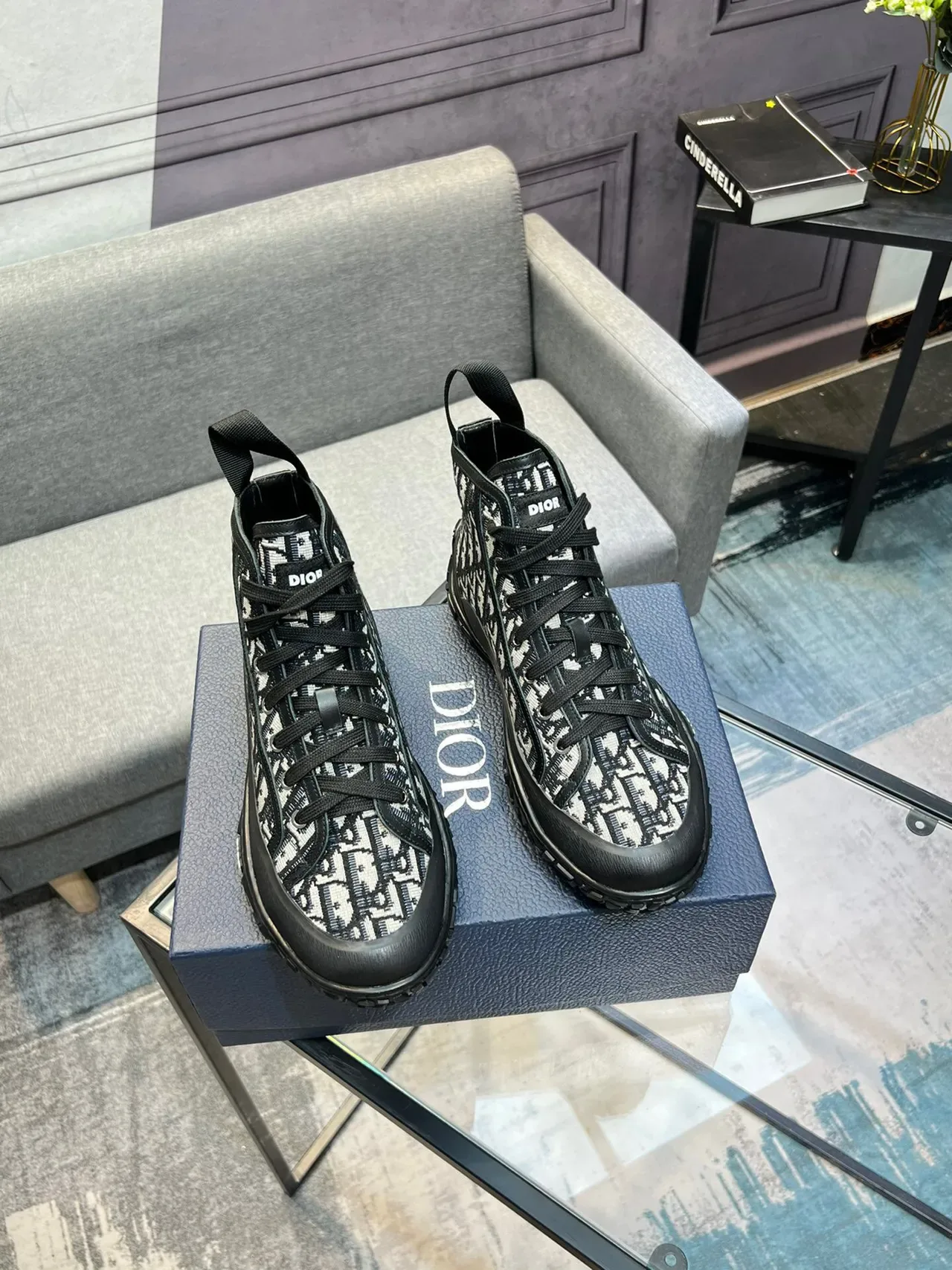 Dior B23 Monogram High-Top Lifestyle Sneakers 6