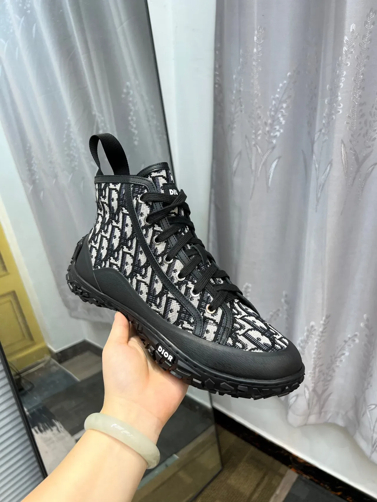 Dior B23 Monogram High-Top Lifestyle Sneakers 7