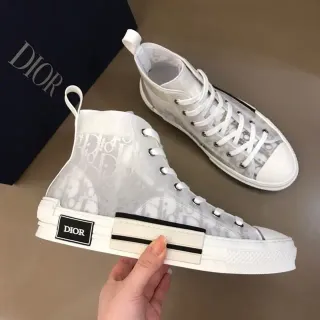 Dior B23 पारदर्शी मोनोग्राम हाई-टॉप लाइफस्टाइल स्नीकर्स