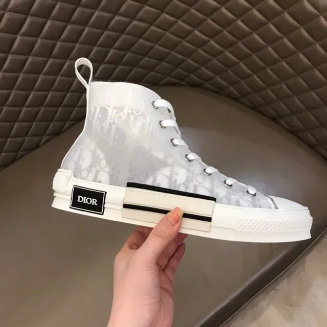 Dior B23 Transparent Monogram High-Top Lifestyle Sneakers 6