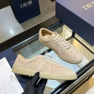 Dior B27 米白棕麂皮拼接低帮生活方式运动鞋