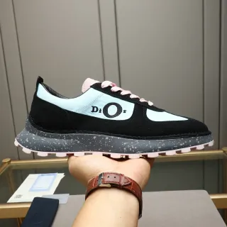 Dior B27 Sneakers chunky noires et bleu clair tachetées