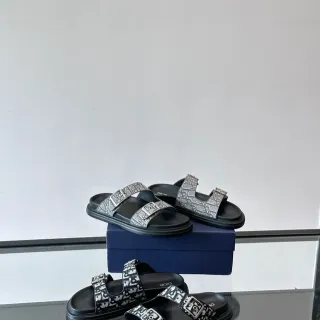 Dior B27 Monogram Double-Strap Buckle Casual Sandals