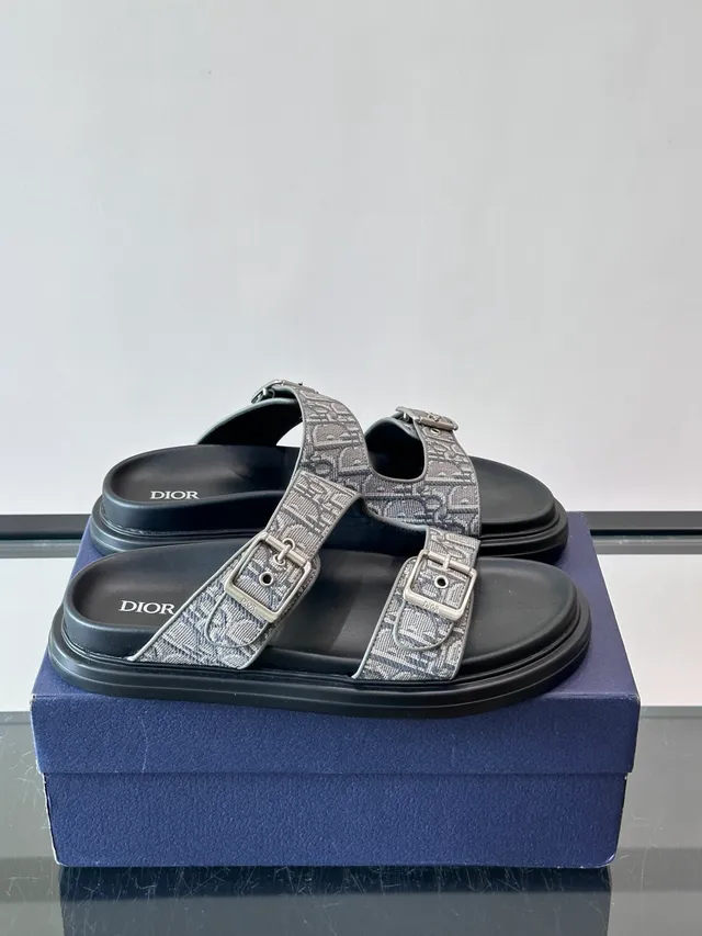 Dior B27 monograma correa doble hebilla sandalias casual 4