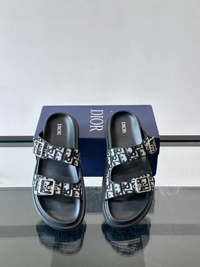 Dior B27 monograma correa doble hebilla sandalias casual 6