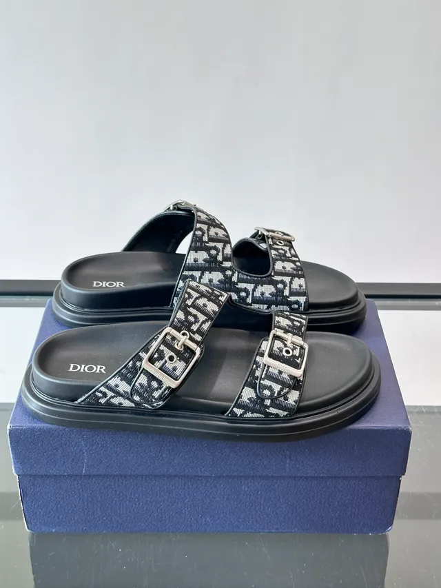 Dior B27 monograma correa doble hebilla sandalias casual 7