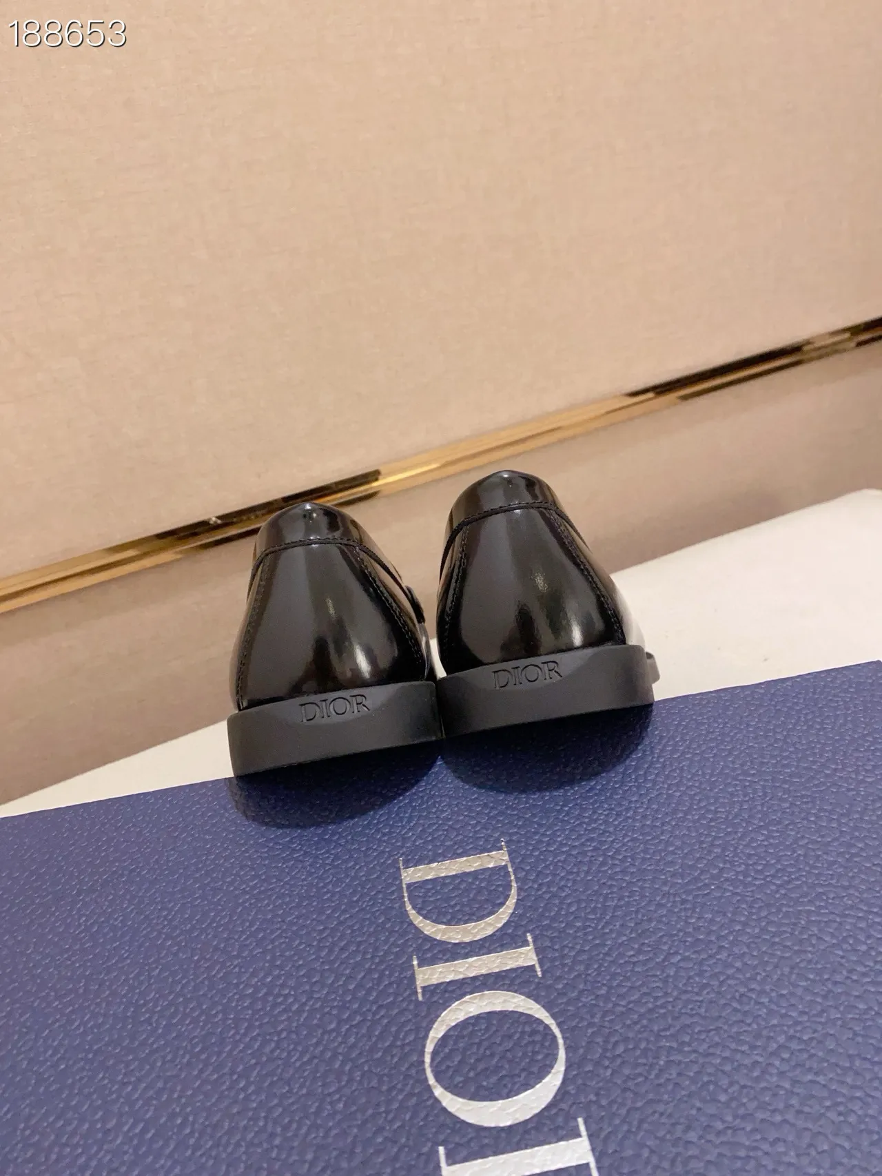 Dior Black Navy Patent Leather Toe Cap Oblique Jacquard Vamp Loafer 2