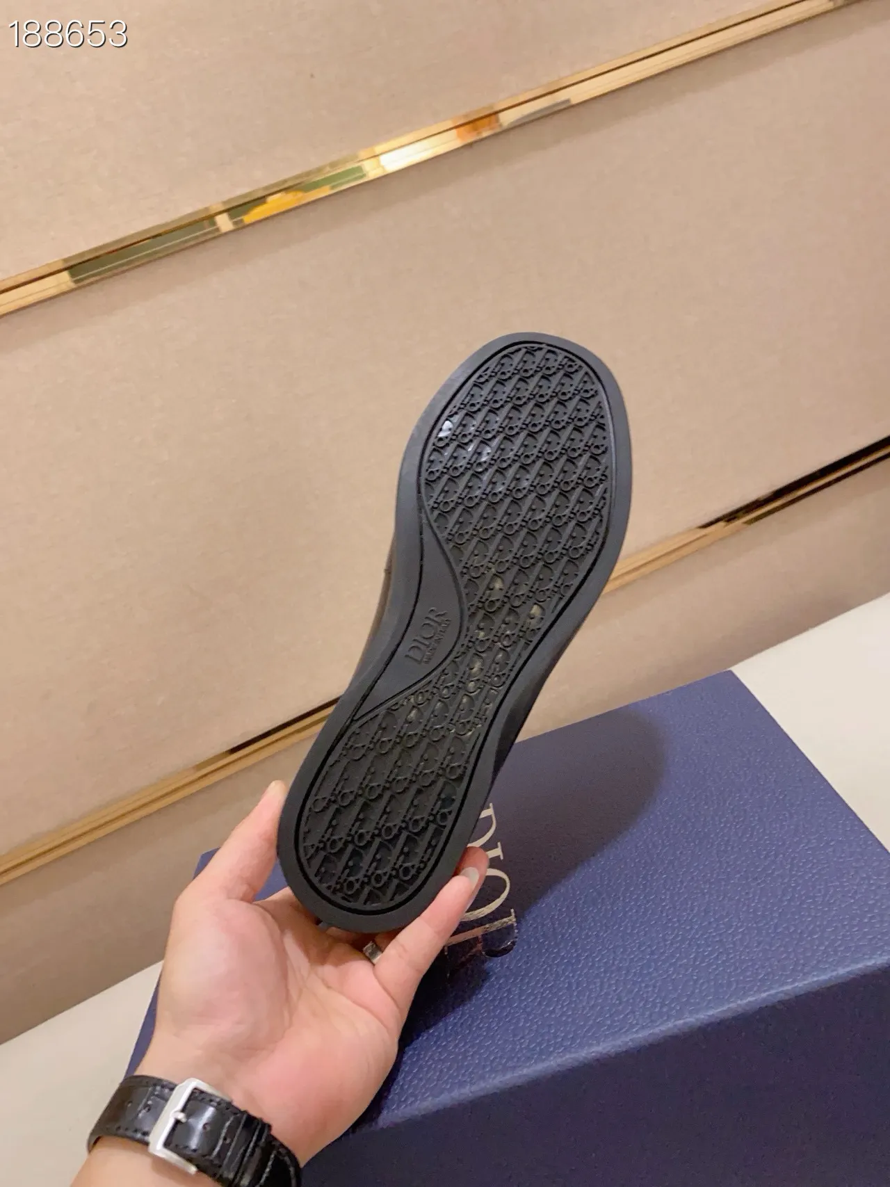Dior Black Navy Patent Leather Toe Cap Oblique Jacquard Vamp Loafer 3