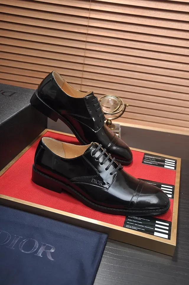 Dior Chaussures Oxford Noir Cuir Verni Bout Cap-Toe 4