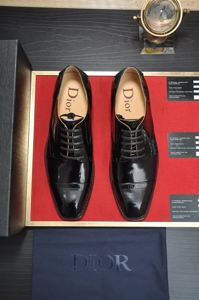 Dior Chaussures Oxford Noir Cuir Verni Bout Cap-Toe 5