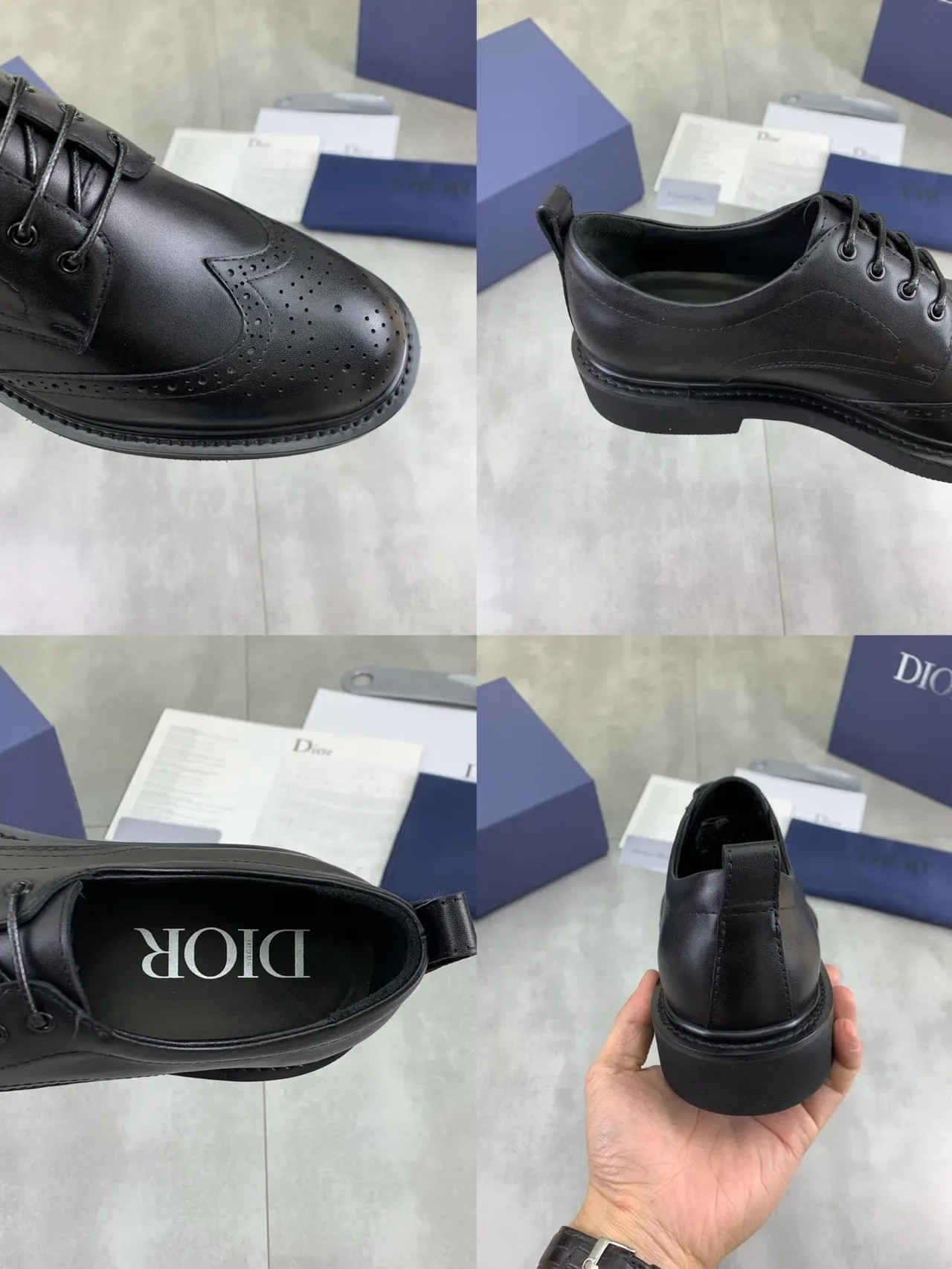Dior Black Wingtip Full Perforation Brogue 2