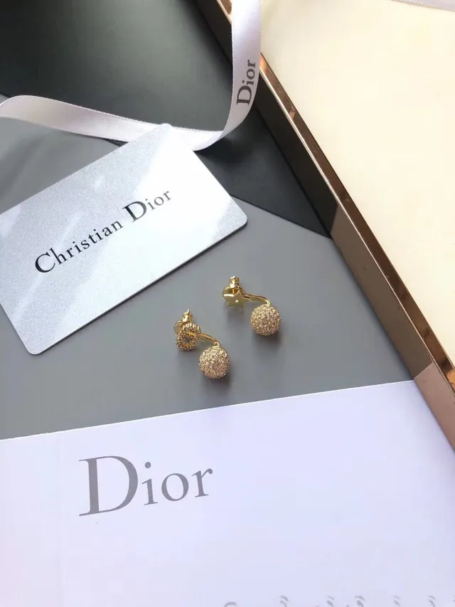 Dior Bobby and Rose des Vents aretes de tono dorado pavé de cristal 5