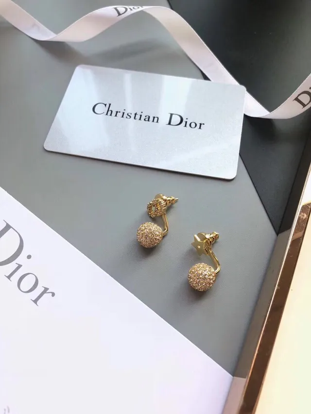 Dior Bobby and Rose des Vents aretes de tono dorado pavé de cristal 6