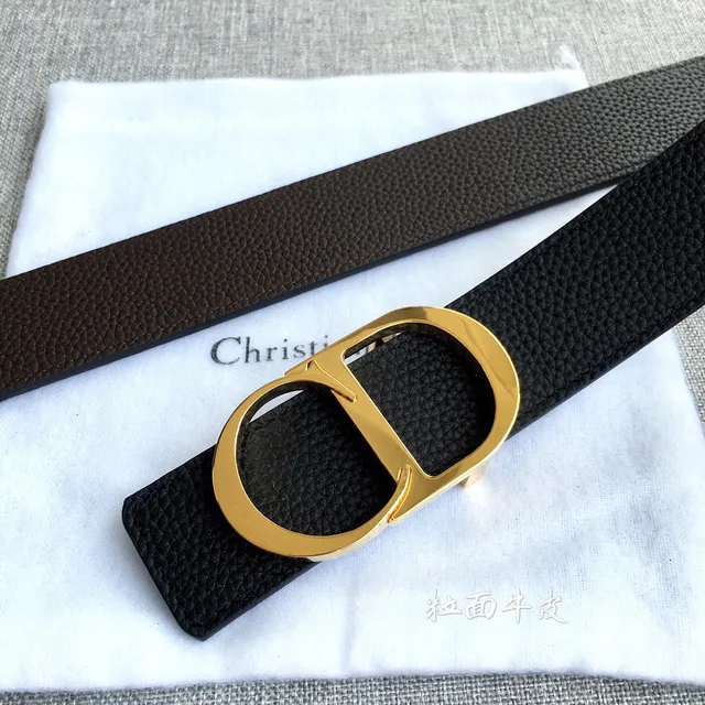 Dior Bobby Ceinture en Cuir de Veau Noir à Double Face Texturée 5