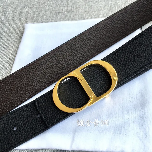 Dior Bobby Ceinture en Cuir de Veau Noir à Double Face Texturée 6