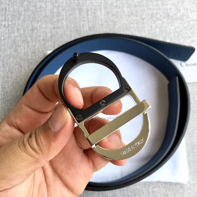 Dior Bobby Ceinture en Cuir de Veau Noir à Double Face Texturée 10