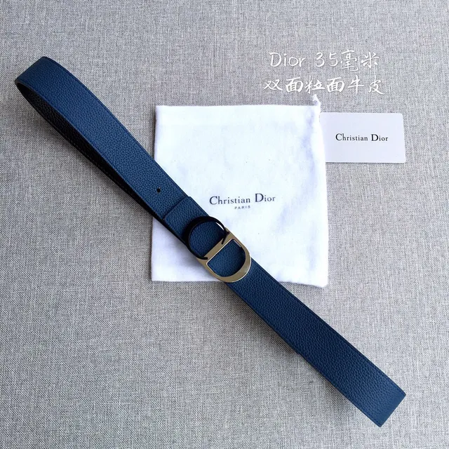 Dior Bobby Ceinture en Cuir de Veau Noir à Double Face Texturée 15