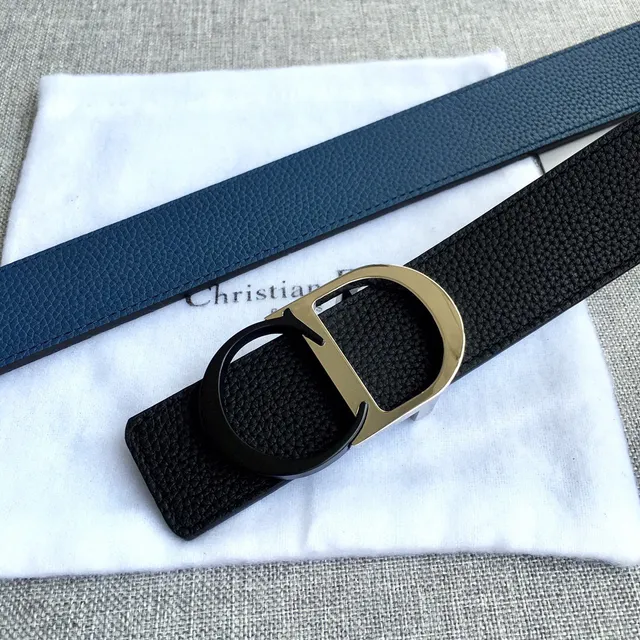 Dior Bobby Ceinture en Cuir de Veau Noir à Double Face Texturée 16