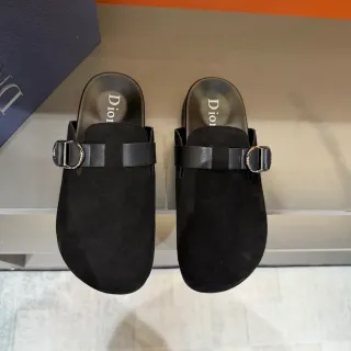 Dior Bobby 黑色 麂皮 扣带 乐福鞋