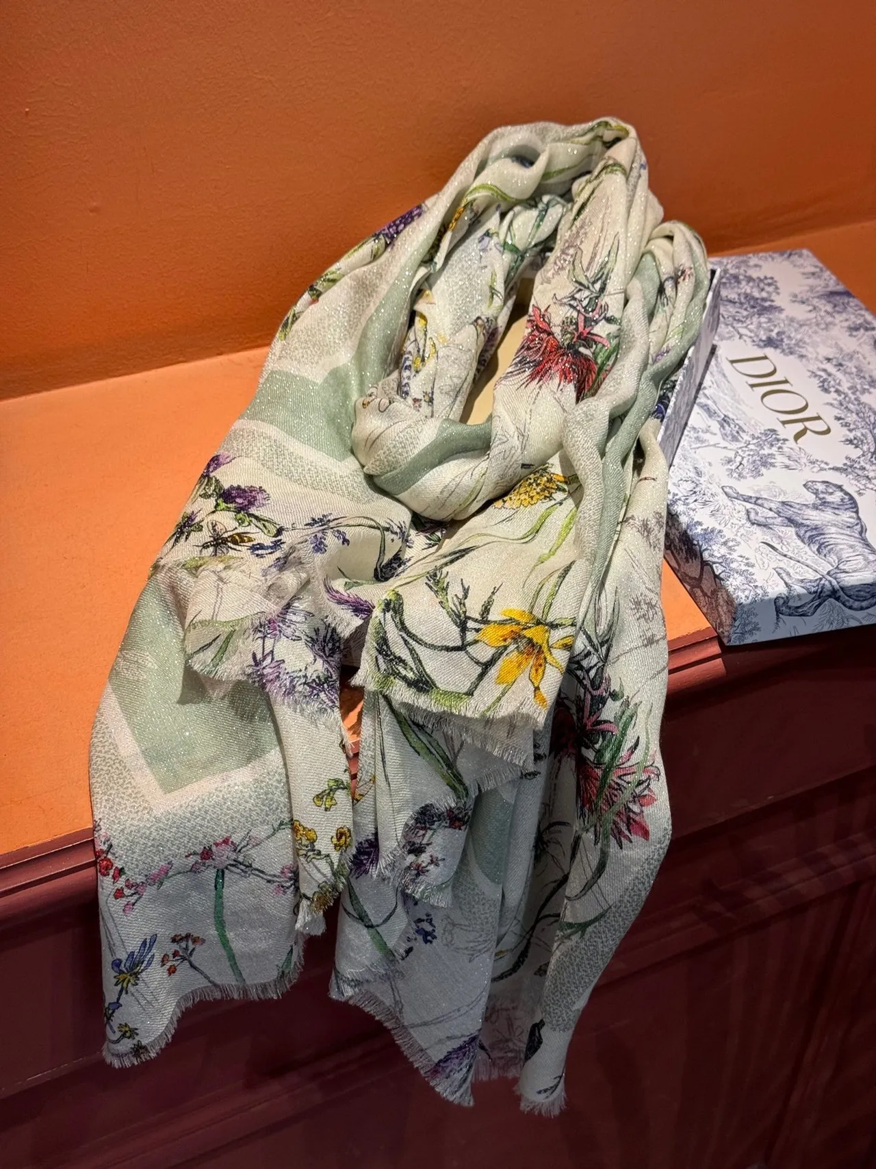 Dior Botanical Illustration Silk Scarf 8