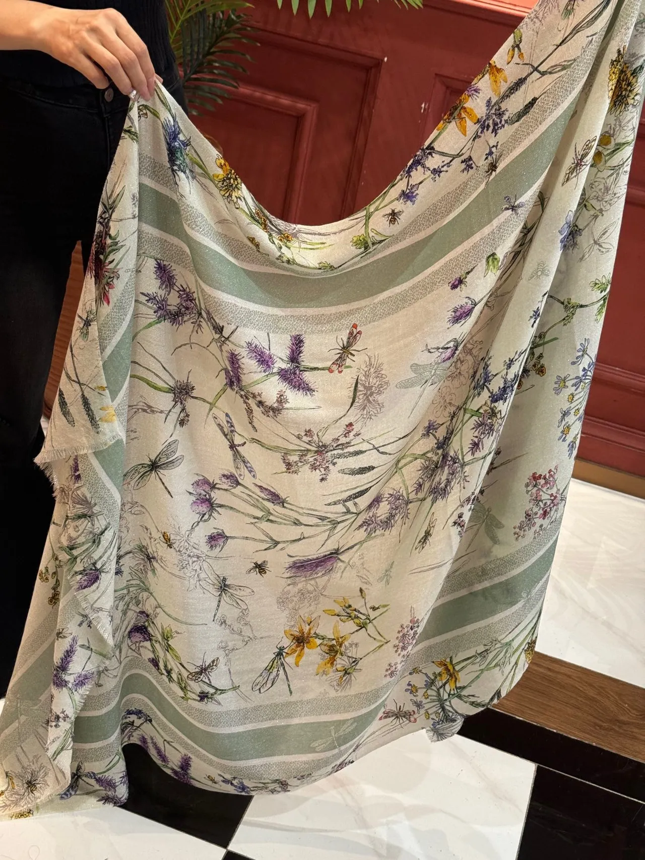 Dior Botanical Illustration Silk Scarf 9