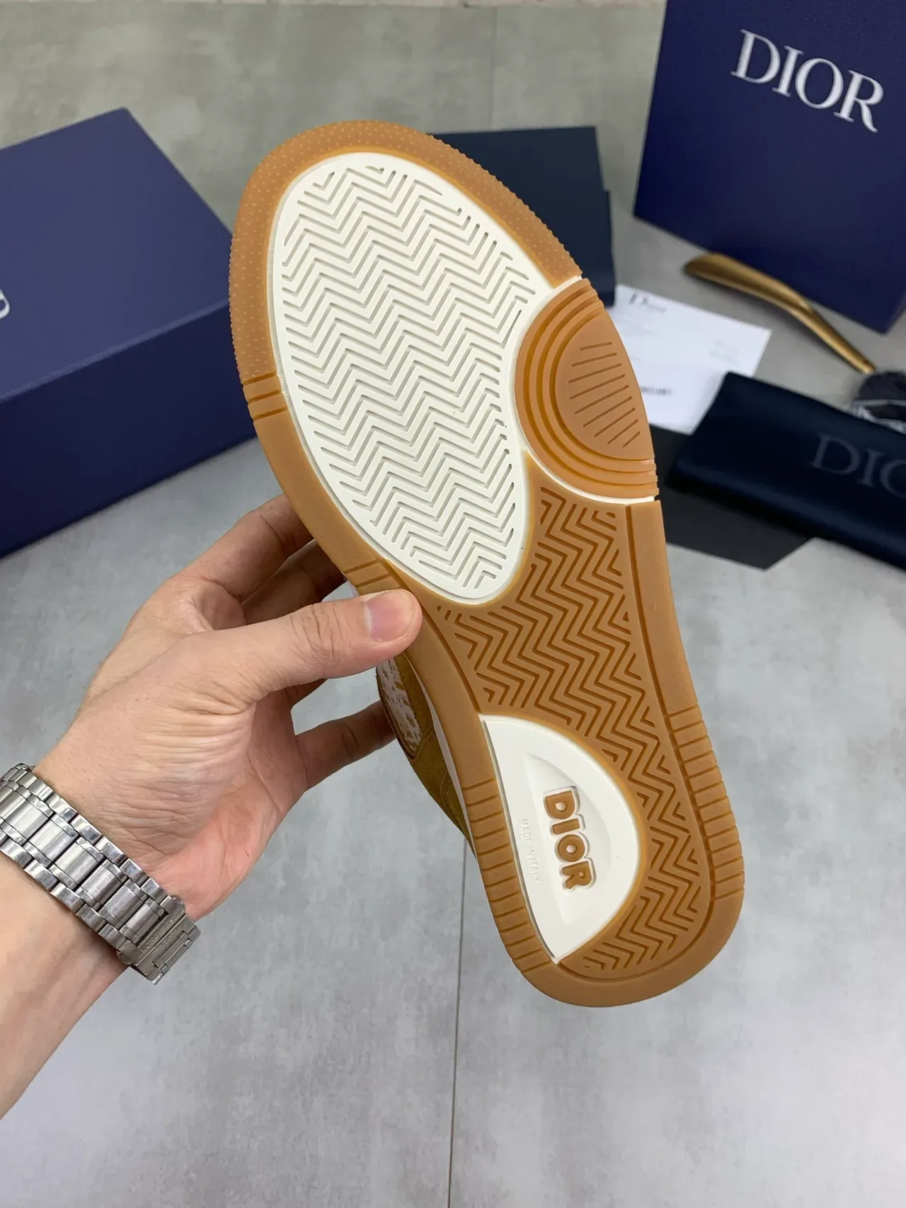 Dior Brown White Suede Upper Oblique Monogram Panel Lifestyle Sneakers 3