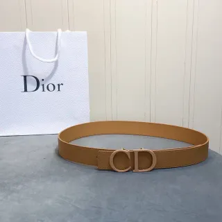 Dior CD भूरा ग्रेन लेदर पट्टा